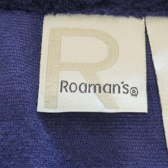 ROAMAN'S Sz 16W Velvet Beaded Embellished Front Keyhole Tie String Tunic - Picture 7 of 8